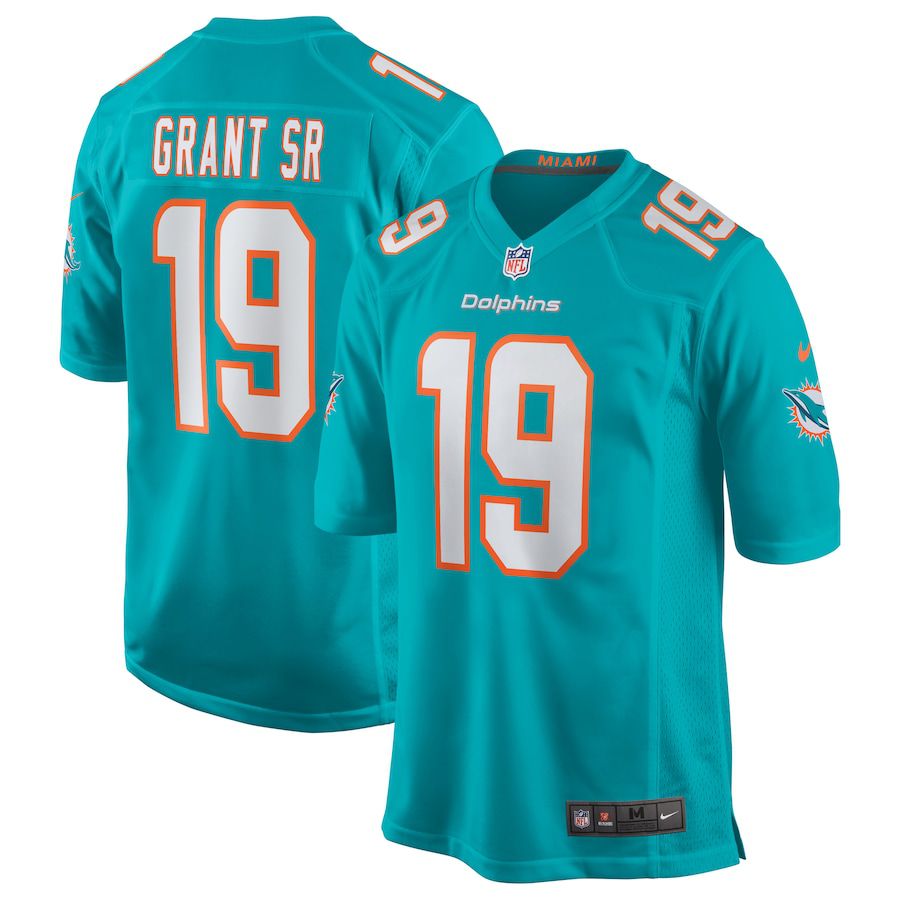 Men Miami Dolphins 19 Jakeem Grant Sr Nike Green Game NFL Jersey